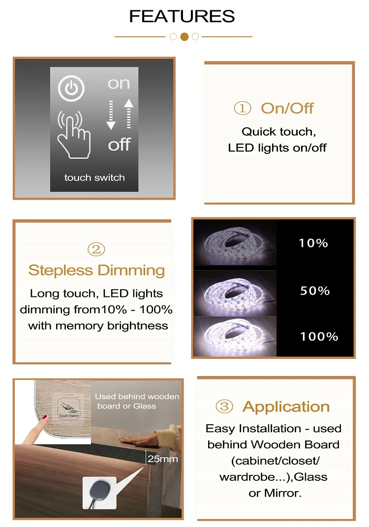 LED Sensor de Toque Interruptor de Indução,