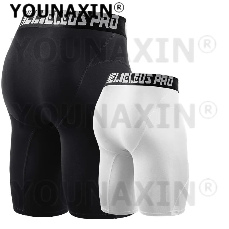 Men's Fitness Running Underwear Stretch Shorts Quick-drying Gym Exercise Tight Leggings Boy Basketball Pant M L XL 2XL 3XL
