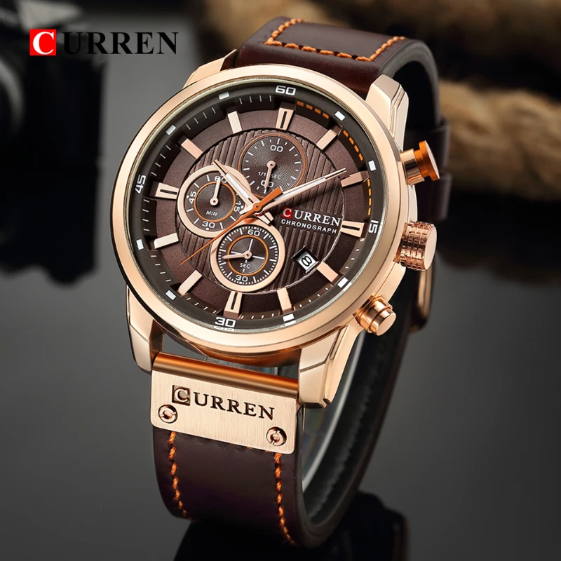 CURREN Men Watch Top Brand Luxury Sports Quartz Mens Watches Full Steel Waterproof Chronograph Wristwatch Men Relogio Masculino