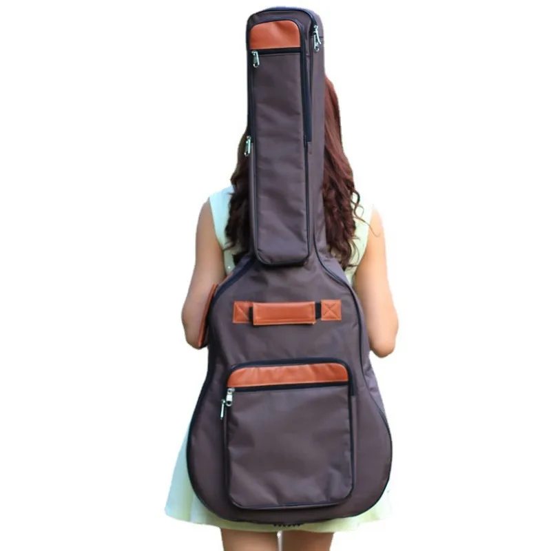 Acoustic Guitar Bag 41 Inch Thickened Waterproof Oxford Nylon Double Straps Cotton Padded Guitar Case Gig Backpack