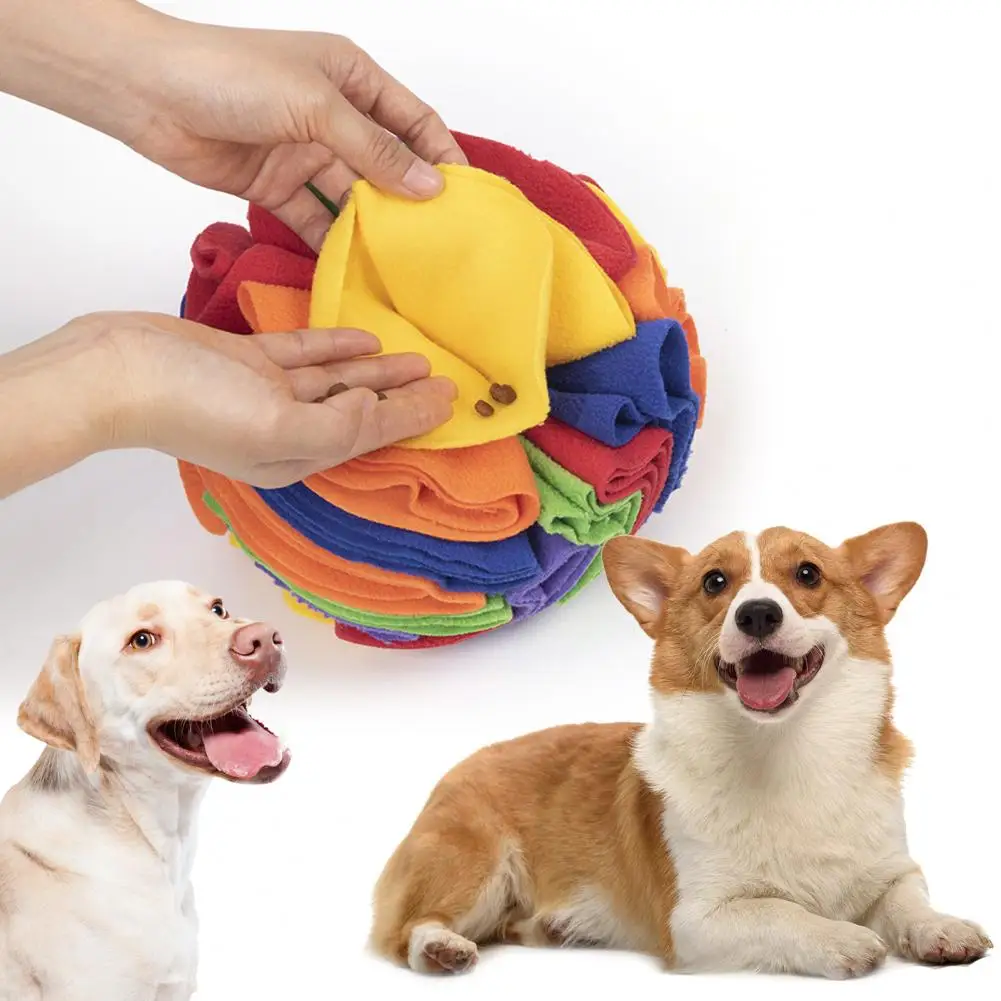 Interactive Dog Toys Snuffle Ball Encourage Natural Foraging Skills,Slow  Food Training to Relieve Boredom and Stimulating,Cloth Strip With Hidden  Food