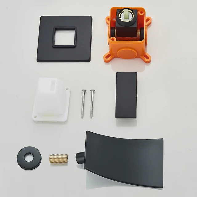 POIQIHY Brushed Golden ก๊อกน้ําอ่างล้างหน้าเดี่ยวห้องน้ําอ่างล้างหน้าแตะน้ําตก Spout ก๊อกน้ําอาบน้ําปกปิดวาล์วอาบน้ํา 6