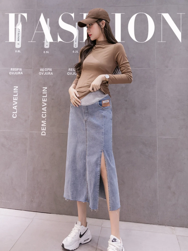 Fashion vestidos de fotografia Denim Skirts for Pregnant Women Maternity Skirt y2k streetwear Pregnancy photoshoot Skirt