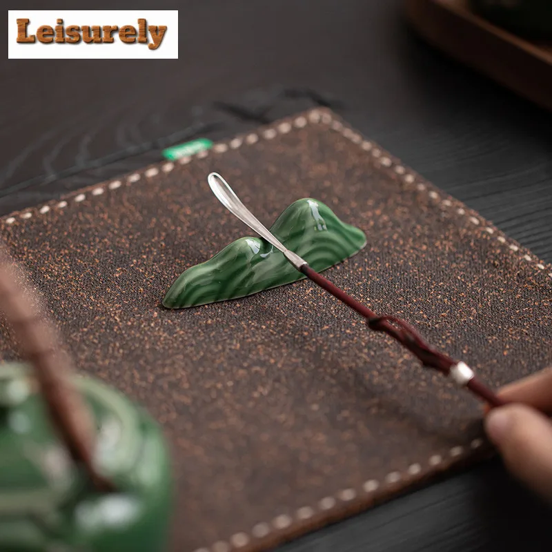 Cyan Azure Glaze Stone Rockery Pen Holder Teapot Cover Holder Traditional Cover Frame Lid Bracket Zisha Pot Lid Shelf Tableware