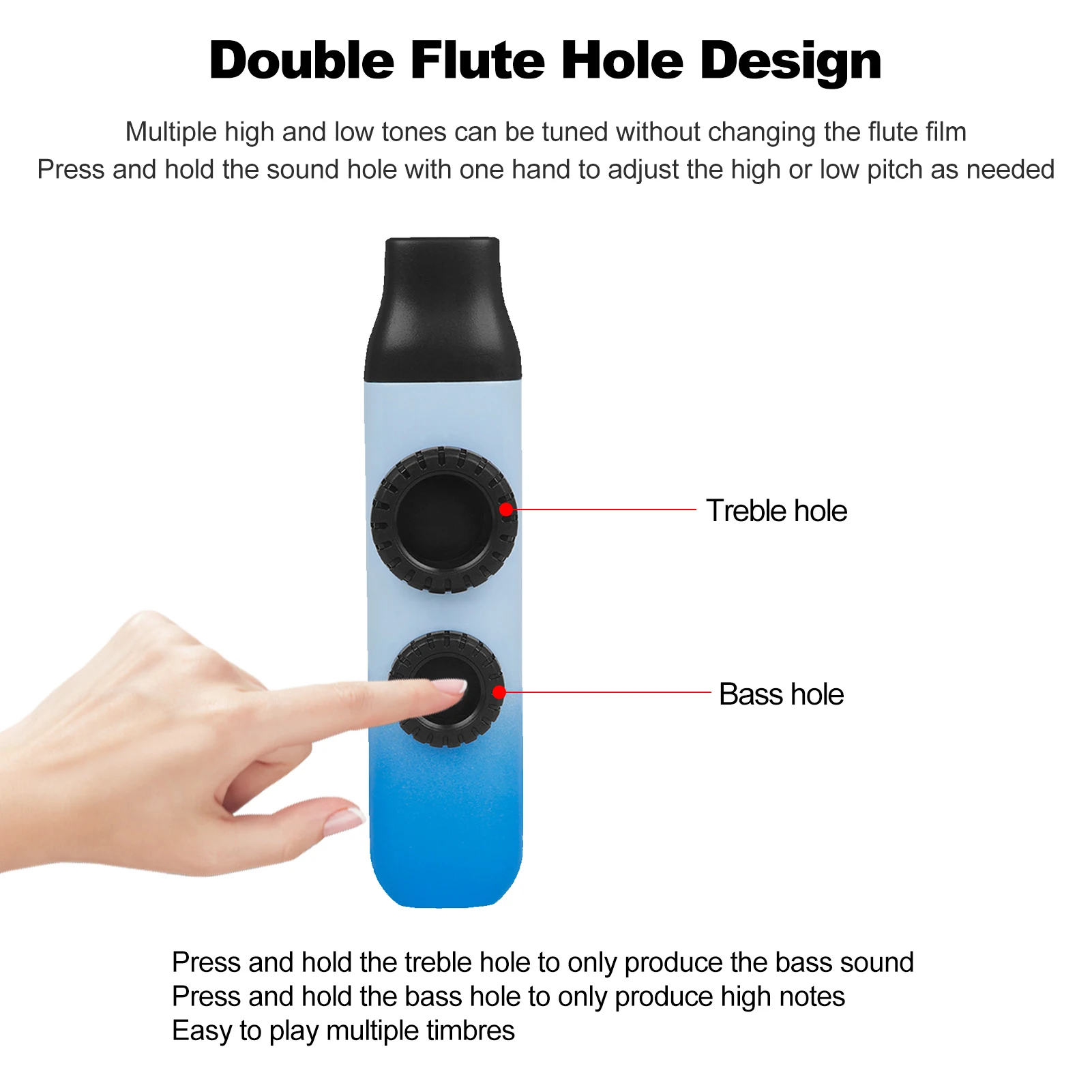 Wooden Kazoos Kazu Flute 10pcs Double Flute Hole Kazoo Dual Holes Replaceable Blowing Nozzle Membrane Musical Instrument for Child Adult