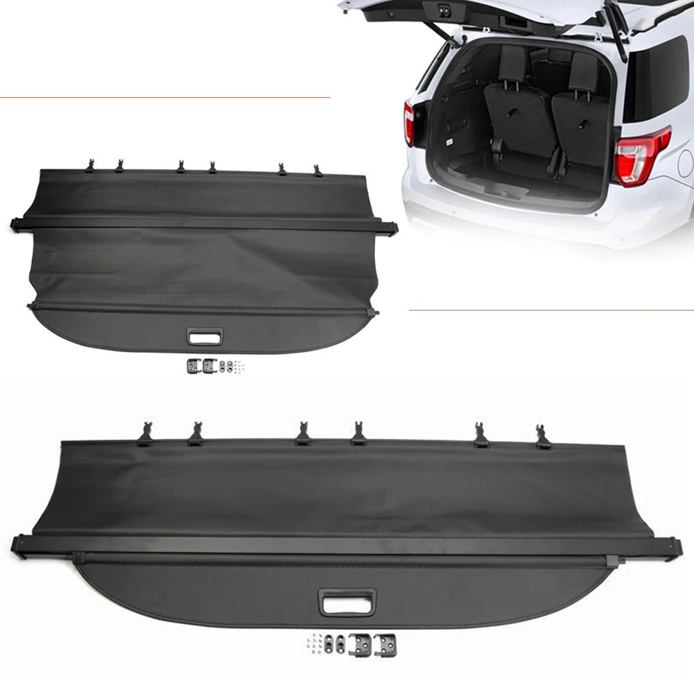 

Black Car Rear Trunk Security Shield Shade Cargo Cover For Ford Explorer 2011 2012 2013 2014 2015 2016 2017 2018