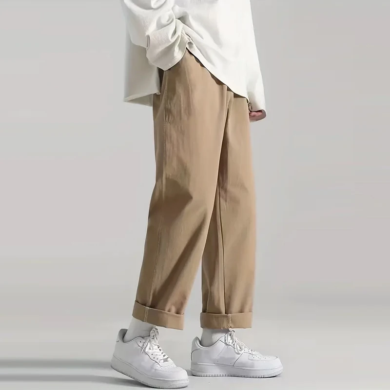 Men Cargo Pants Fashion Casual Straight Leg Loose Fit Trousers Outdoor