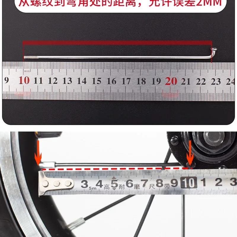 Stainless Steel Cycle Spokes Silvery Mountain Road Bicycle with Nipples Bike Accessories 14G 181mm-230mm 40Pcs