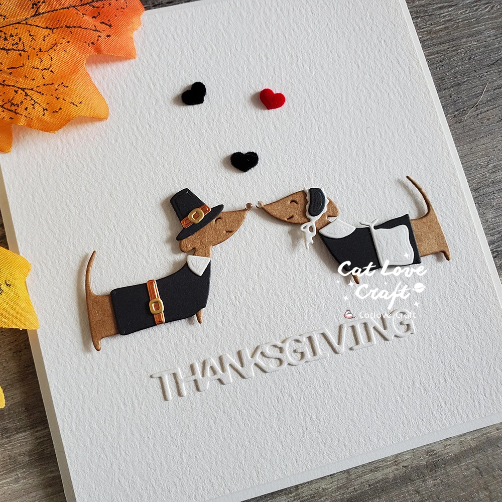 Catlove 추수 감사절 소시지 개 동물 금속 절단 다이 스크랩북 스텐실 다이 컷 카드 만들기 DIY 공예 엠보싱 새로운 다이