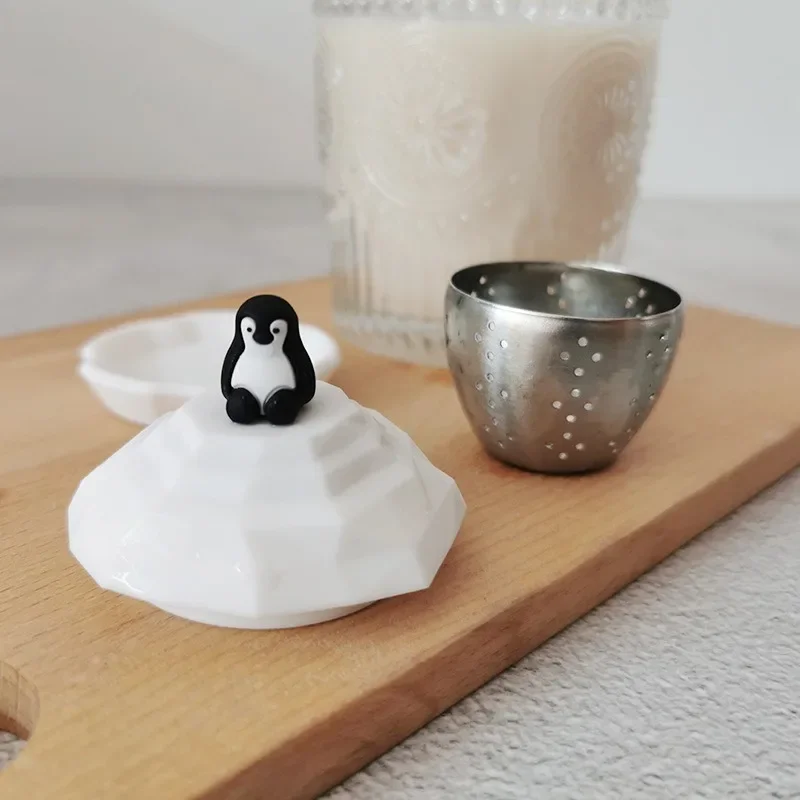 Creative Penguin Stainless Steel Strainer Filter Infuser Mesh Lovely Teapot Steeper for Tea Leaves Fine Mesh Coffee Filter Tea