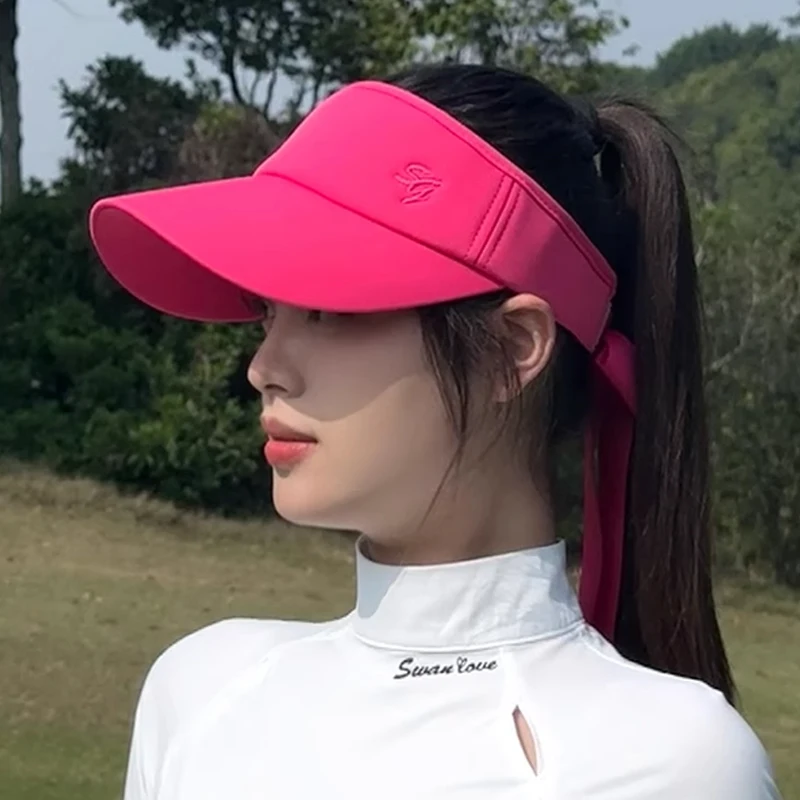 Fashion breathable golf cap for women spring summer sunscreen empty top Anti-UV hat sports tennis outdoor golf sun visor caps