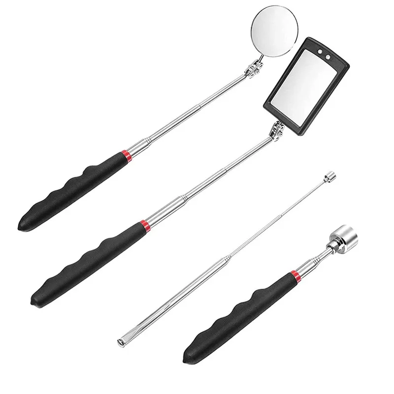 Portable LED Telescopic Square&round Rotatable Mirror Set Angle Mirror