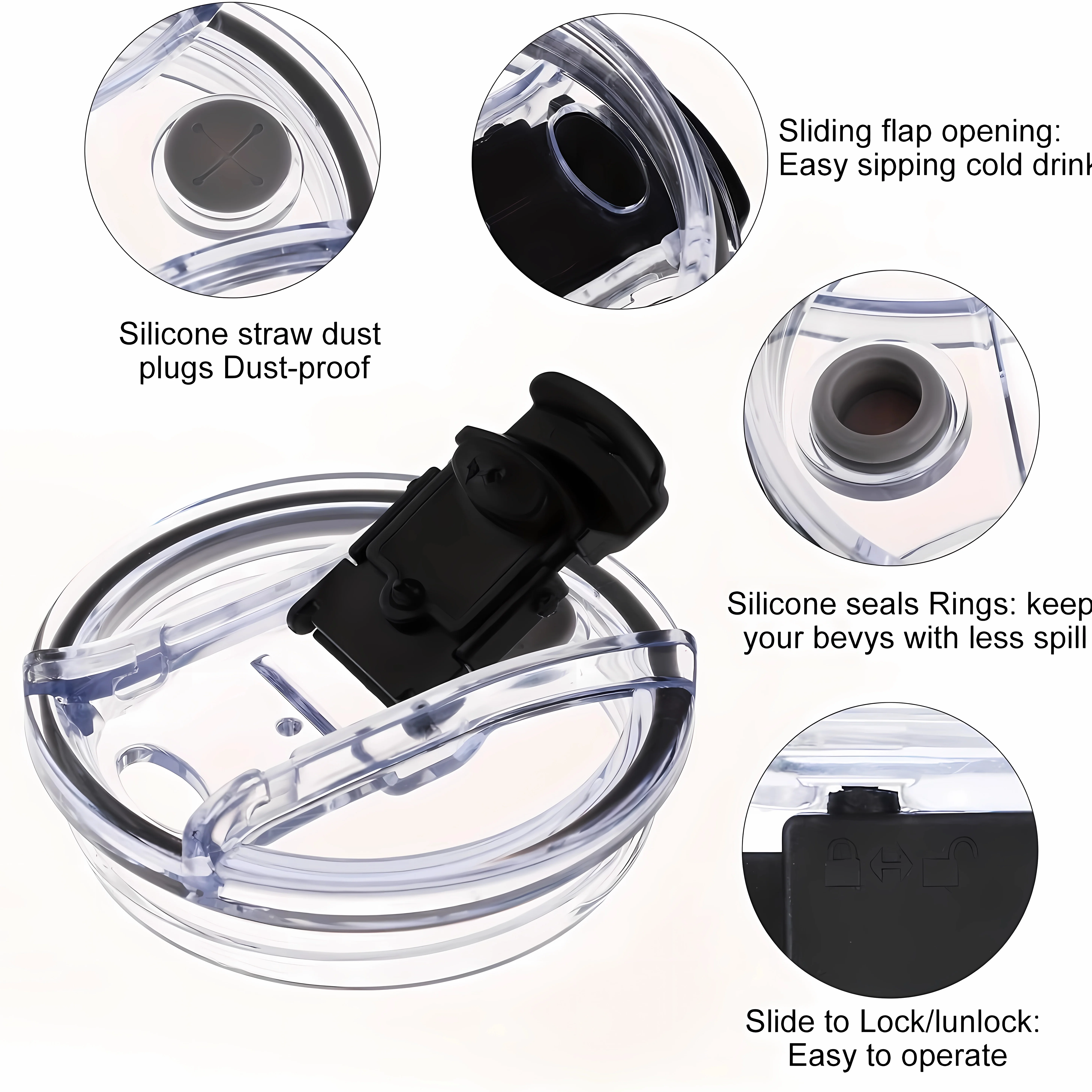 Cup Cover 1pc Leak-proof Lid for 40oz Tumbler Cup Spill Proof Tumbler Covers Replacement Cover for Stanley Cup Accessory