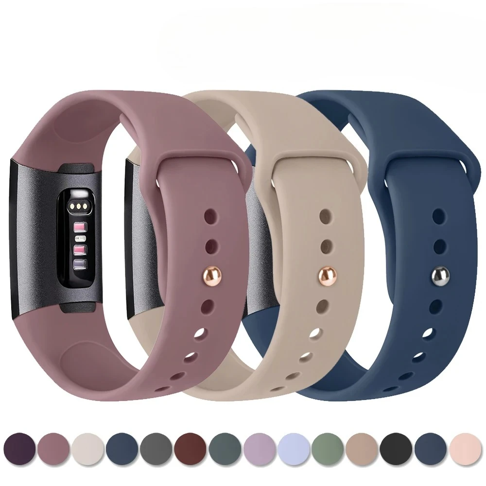 Silicone Strap for Fitbit Charge 3/Charge 4 Watch Band Bracelet ...