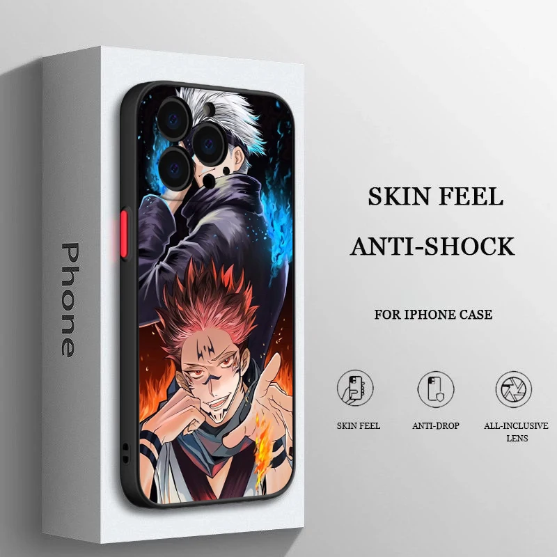 thumbnail image 1 of Jujutsu Kaisen Anime For iPhone 15 Ultra 14 13 12 11 Mini XS XR X 8 7 Pro Max Plus Frosted Translucent Phone Case, 1 of 5
