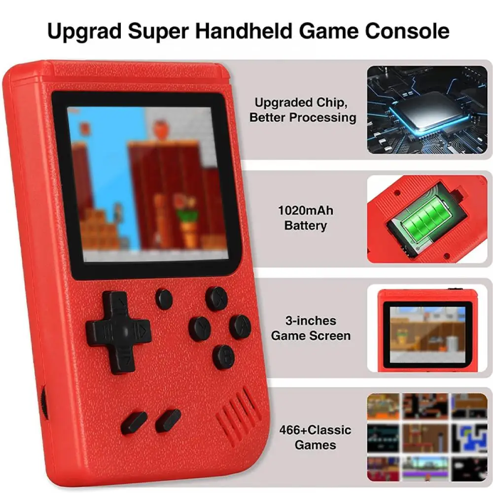 Retro Portable Mini Video Game Console Built-in 400 Games 3.0 Inch LCD Screen Kids Gift 8-Bit Handheld Game Player AV Output view 5