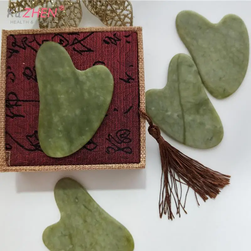 

Gua Sha Board Natural Jade Stone Guasha Massage Tool SPA Therapy Gua Sha Massager массажер для лица dor muscular eye massager