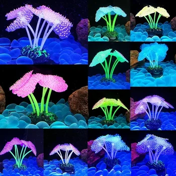 Aquarium Accessories Anemone Weed Fish  Accessories Plastic Decorate Decoration Simulate Artificial Glowing Plants Aquatic