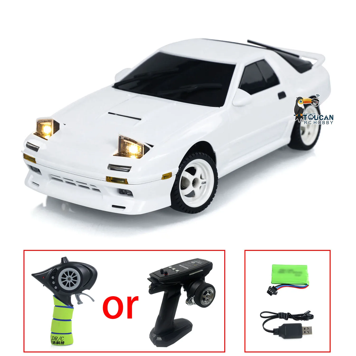 RC Mini Toy Gift 1/18 Scale RTR Drifting High Speed Car RX7 RWD LDRC LD1802 Radio Control Racing Vehicles with Gyroscope Lights 5