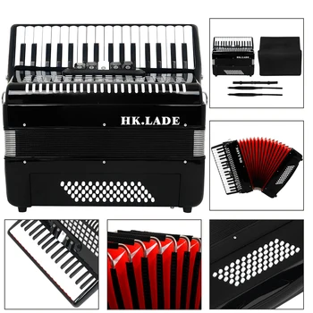 HK·LADE 34 Keys 60 Bass Accordion Professional Accordion With Strap Bag Keyboard Instrument For Grading Performance/Teaching