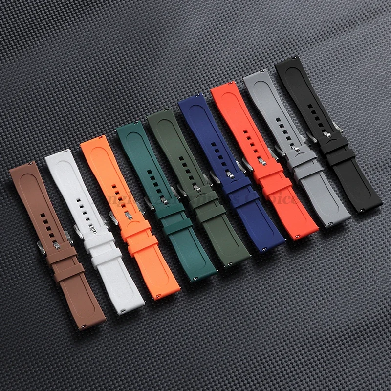 Versatile Quick Release Silicone Sports Watch Strap - Available in Black, Green, and Orange