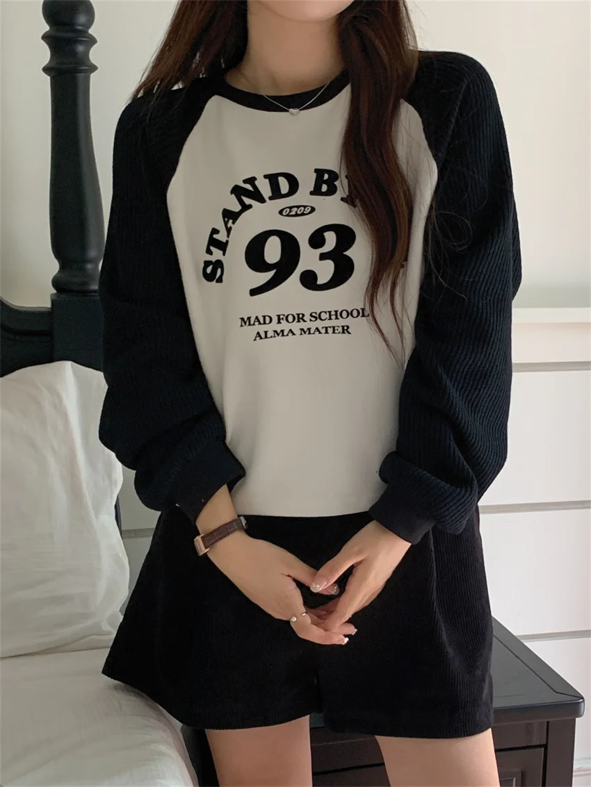 

Шикарные корейские женские свитшоты PLAMTEE, свободные осенние минималистичные универсальные повседневные женские свитшоты с длинным рукавом, новинка 2023, женские офисные повседневные свитшоты