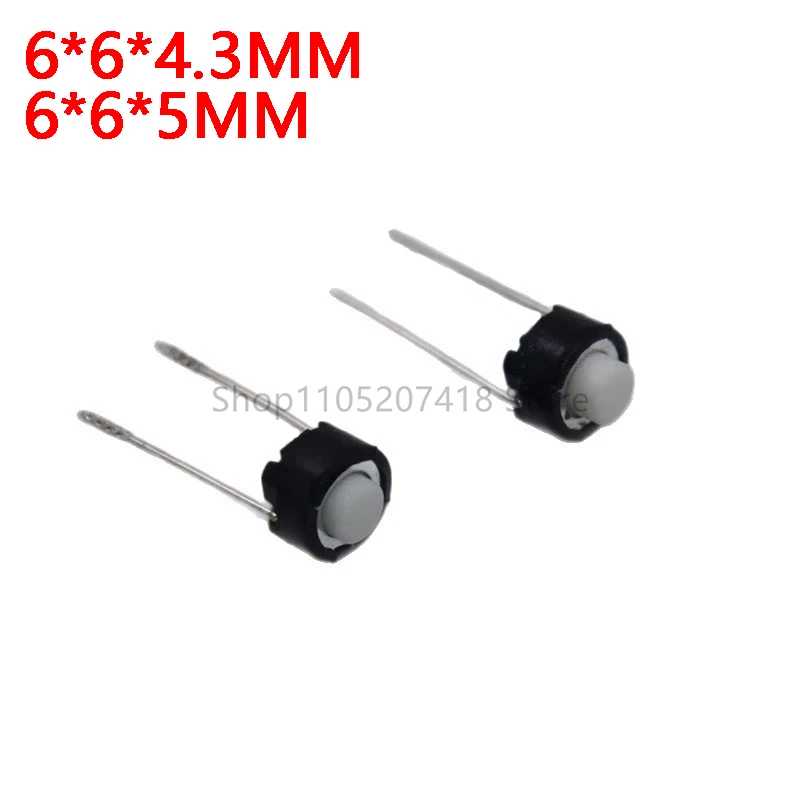 1000PCS 6x6x5mm 2 Pin 6x6x4.3mm Tact Switch Micro Momentary Tactile Tact Push Button Switche Button Round Keys 6*6*5mm 6*6*4.3mm