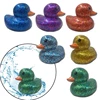 6PCS/SET Squeeze-sounding Dabbling 80MM Rubber Ducks Baby Shower Water Bathing Floating Toys Vinyl Glitter Duck With BB Sounds 5