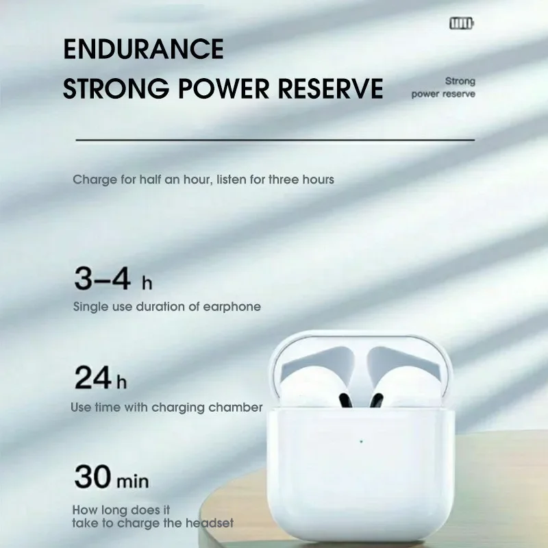 Pro 4 TWS Wireless Headphones Earphone Bluetooth-compatible 5.3 Waterproof Headset with Mic for Xiaomi iPhone Pro4 Earbuds 4