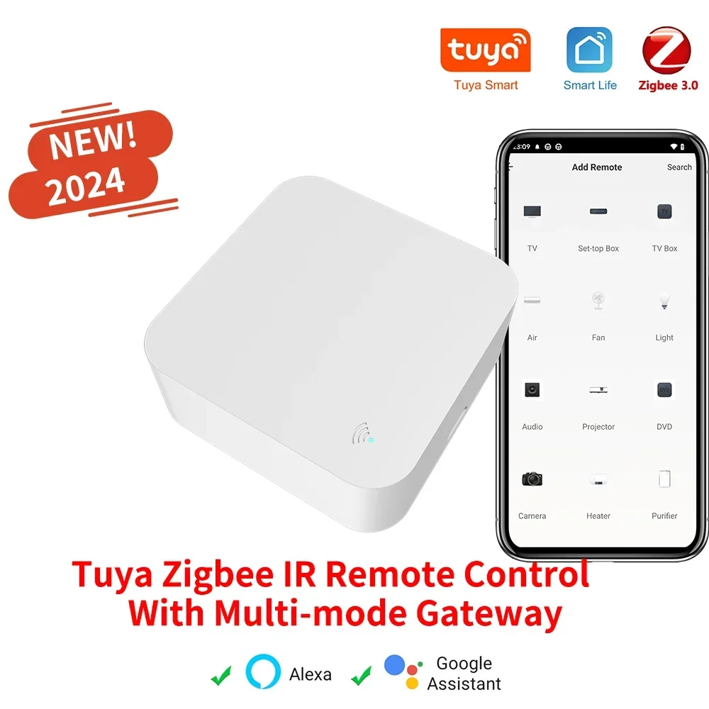 Tuya Zigbee IR Remote Control Tuya Multi-mode Gateway Zigbee Hub for Smart Home Via APP Smart Life Works with Alexa Google Home zigbee gateway,smart gateway