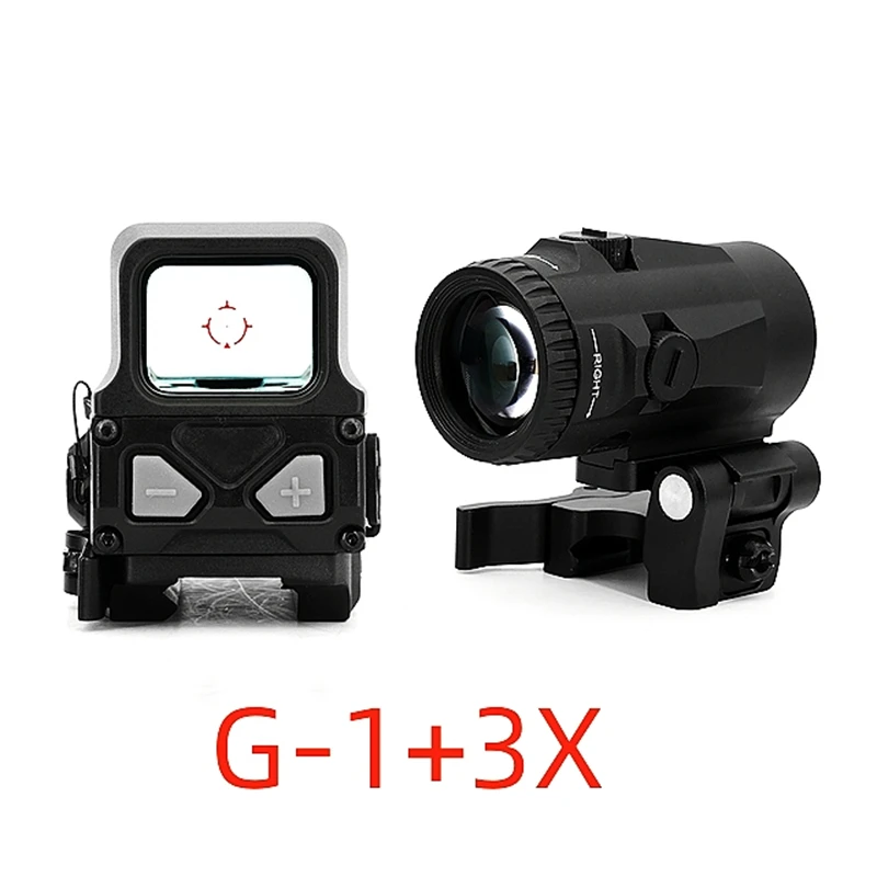 VRGFSHT-Tactical Red Dot Holographic Collimator, Optical Airgun, Hunting Accessory, Equipped with 3X Mirror Combination, G1, G2