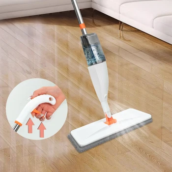 Nuovo grande mop spray per uso domestico con cuscinetto in microfibra sostituibile per la pulizia a umido e a secco cuscinetti in microfibra scopa rotante per mop spray 1
