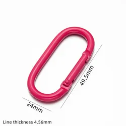 5 - Piece Metal Oval Carabiner Clip Set for DIY Projects and Accessories (Rose Red)