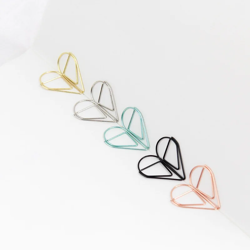50PCS Fancy Paperclips Cute Clip Organizers Stylish Metal Clips for Notes Diaries and Office Use HXZ03 paper clips,metal clamp clips,pen clips