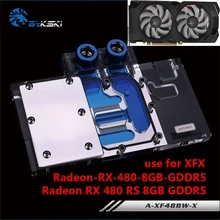 BYKSKI Volle Abdeckung Wasser Kühlung Block verwenden für RX590 FATBOY / XFX-Radeon-RX-RS-480-8GB-GDDR5 GPU Kühler Kühler Block