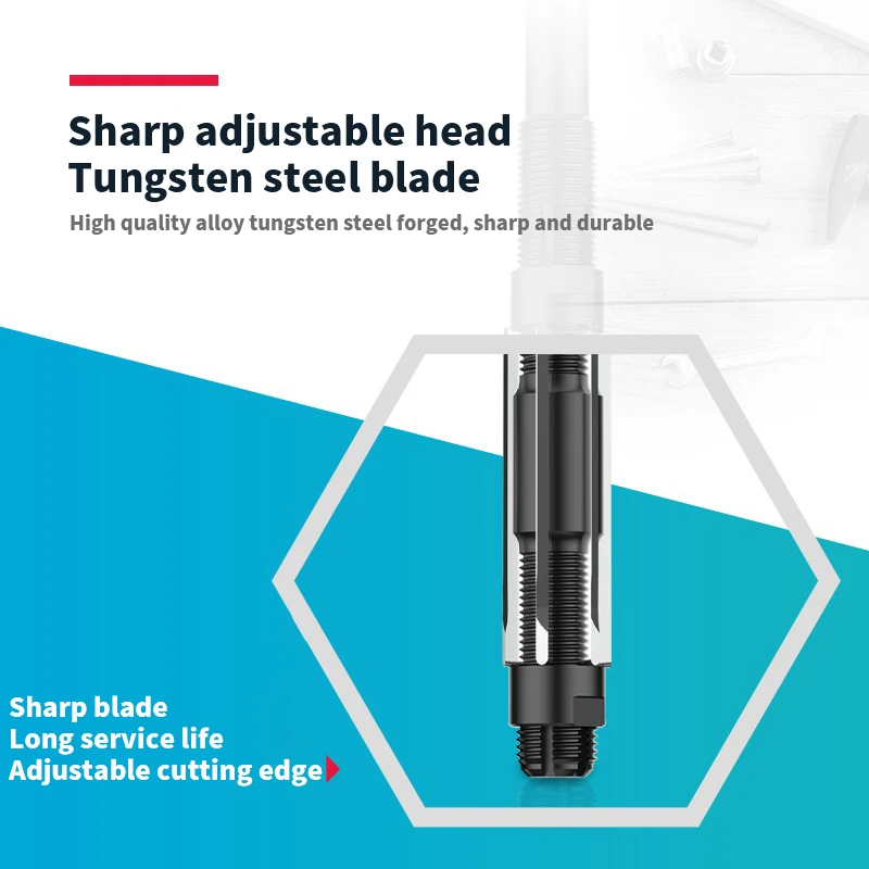 DRINYOUNG Adjustable Hand Reamer  Machine Reamer Size Range 6-84mm Straight Shank Tools Alloy Steel  High Speed Steel 3