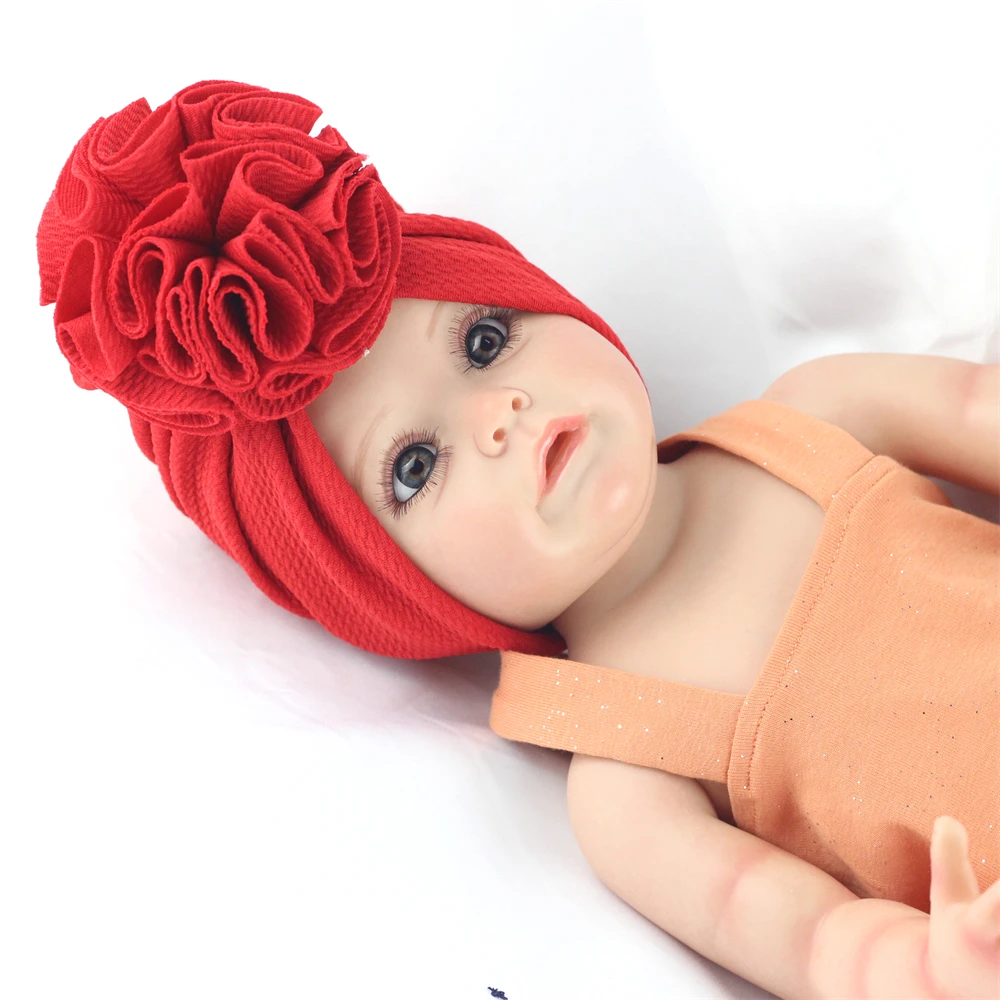 Messy Flower Baby Beanie Newborn Large Flowers Hat Cotton Knot Infant Bonnet Baby Girl Hat Toddler Cap Kids Boys Accessories