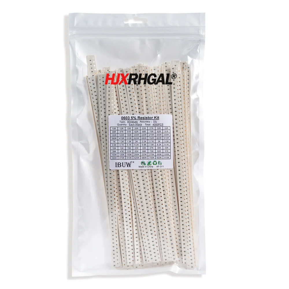 SMD Resistor 0402 0805 0603 1206 2512 1210 Assorted Kit Sample 10/20/33/36/60/80 Values 1K 10K 20K 100K 100 200 220 ohm