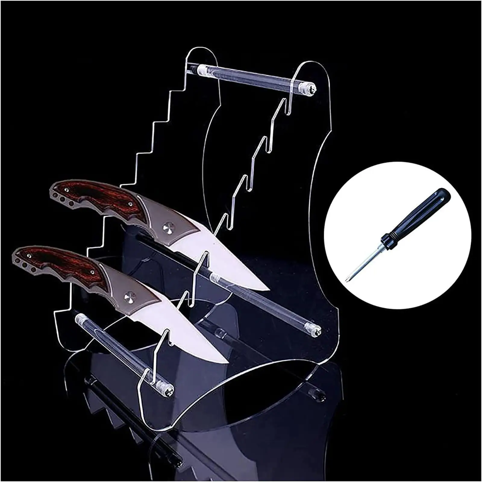 Knife Holder Storage Rack Bracket Transparent 18x15x24cm with 8 Layers Clear Shelf for Office Lounge Multipurpose Lightweight Knife Holder Storage Rack Bracket Transparent 18x15x24cm with 8 Layers Clear Shelf for Office Lounge Multipurpose Lightweight
