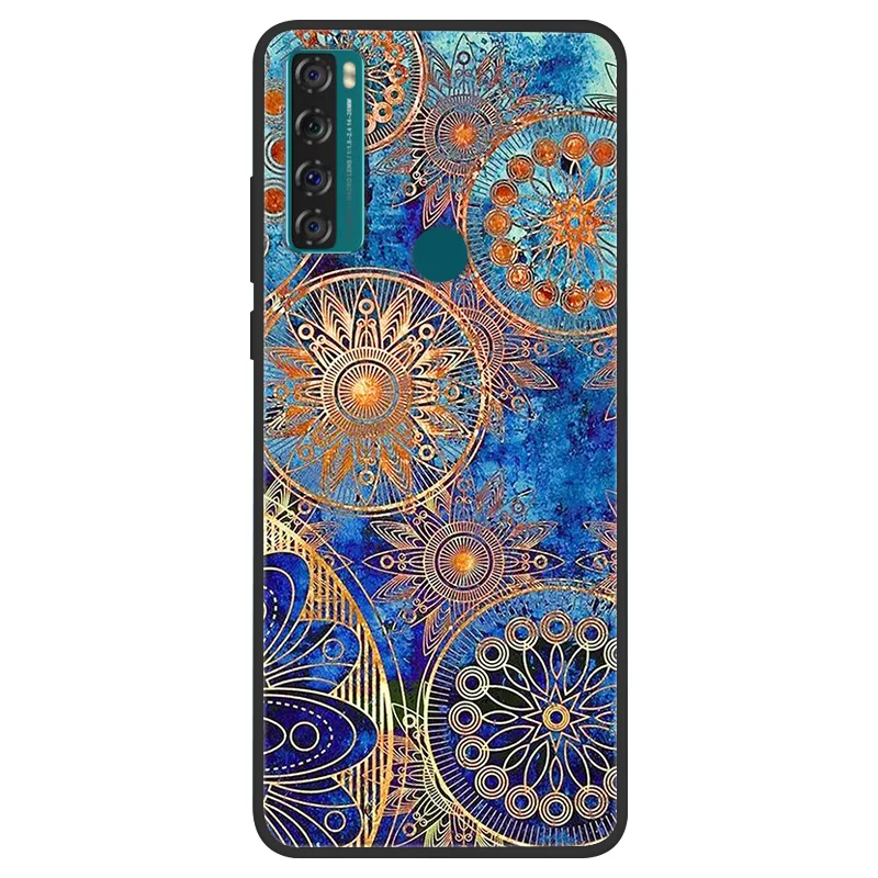 Space Painted Black Silicone TPU Case - Protective Shell Cover