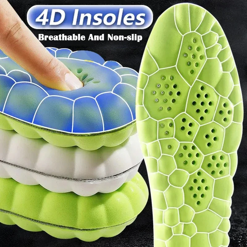 4D Massage Insoles Super Soft Sports Shoes Insole Feet Running Baskets Shoe Sole Arch Support Orthopedic Inserts Unisex Shoe Insoles Orthopedic Insoles