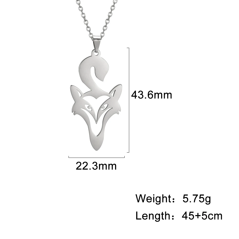 Collana Con Ciondolo Volpe Origami In Acciaio Inossidabile - Gioiello Geometrico Per Donna, Regalo Idea Compleanno - 2