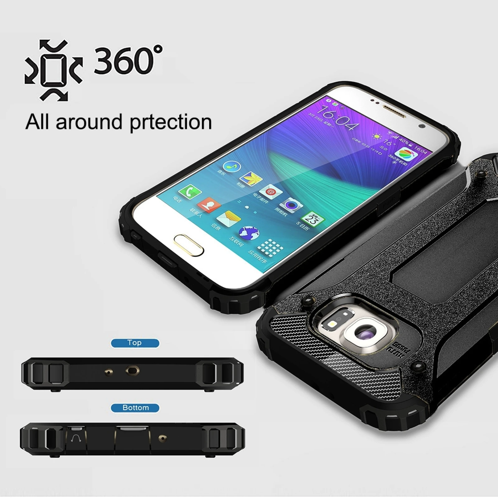 For Galaxy S6 / G920 Tough Armor TPU + PC Combination Case Back Cover