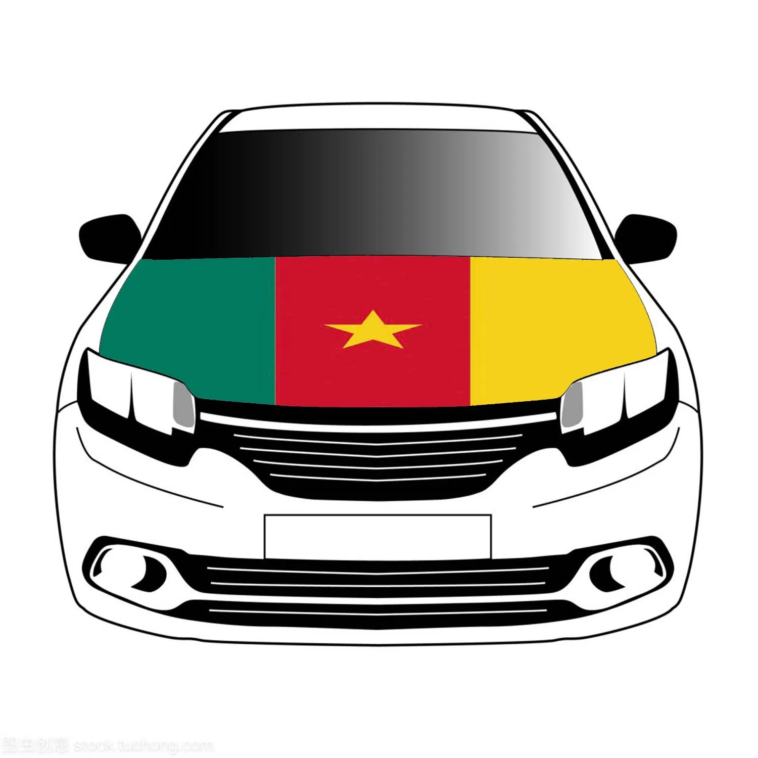 

Cameroon flag car Hood cover 3.3x5ft/5x7ft 100%polyester,car bonnet banner