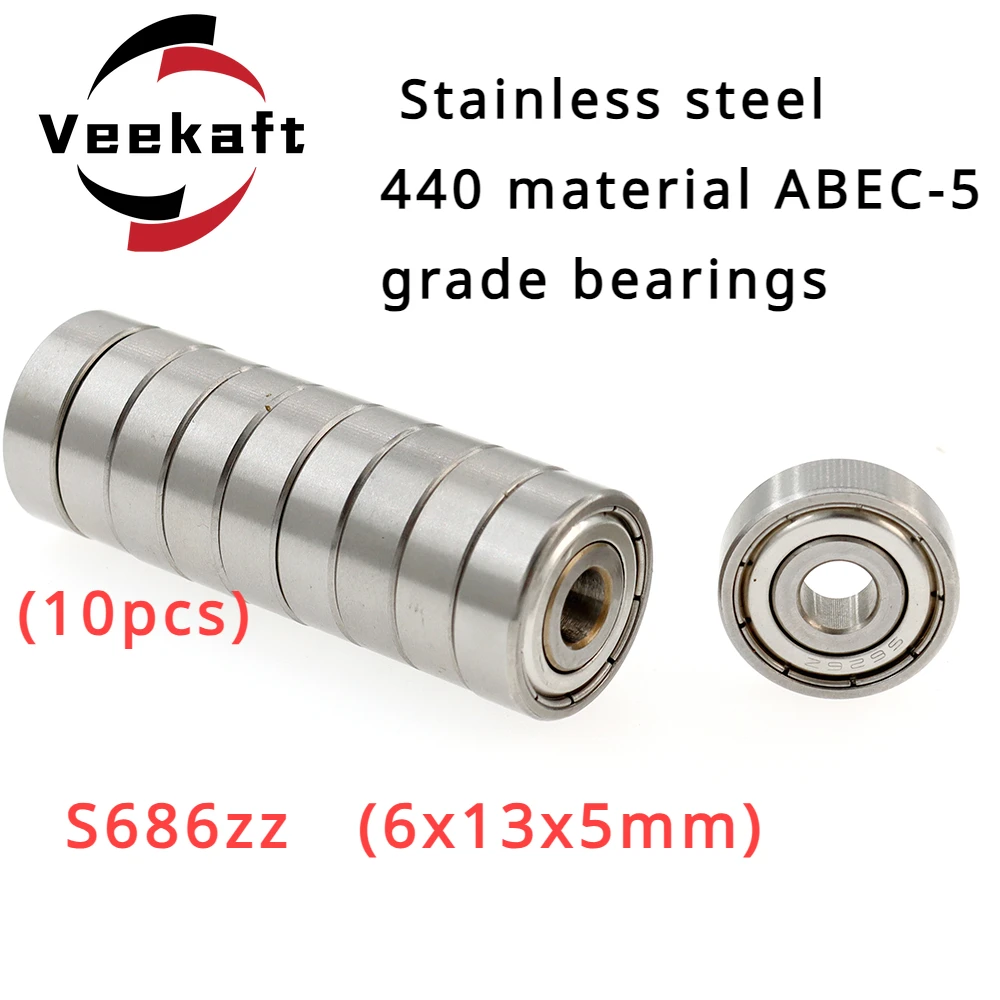 

Технические подшипники из нержавеющей стали 440, высокая точность и качество, модель S686zz 6x13x5 мм, 10 шт. для промышленного оборудования