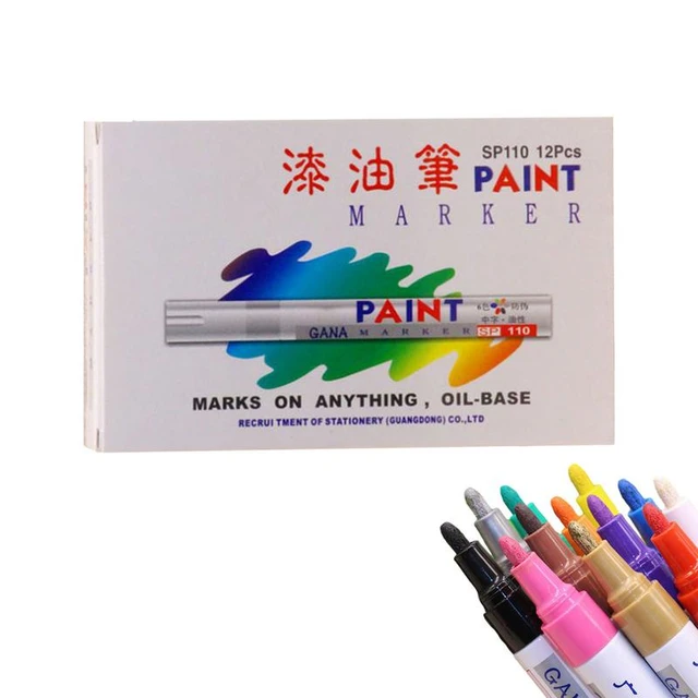 Zonon 12 Pcs White Paint Markers Paint Pens Dual Tip Acrylic Paint Pens  Waterproof Oil based