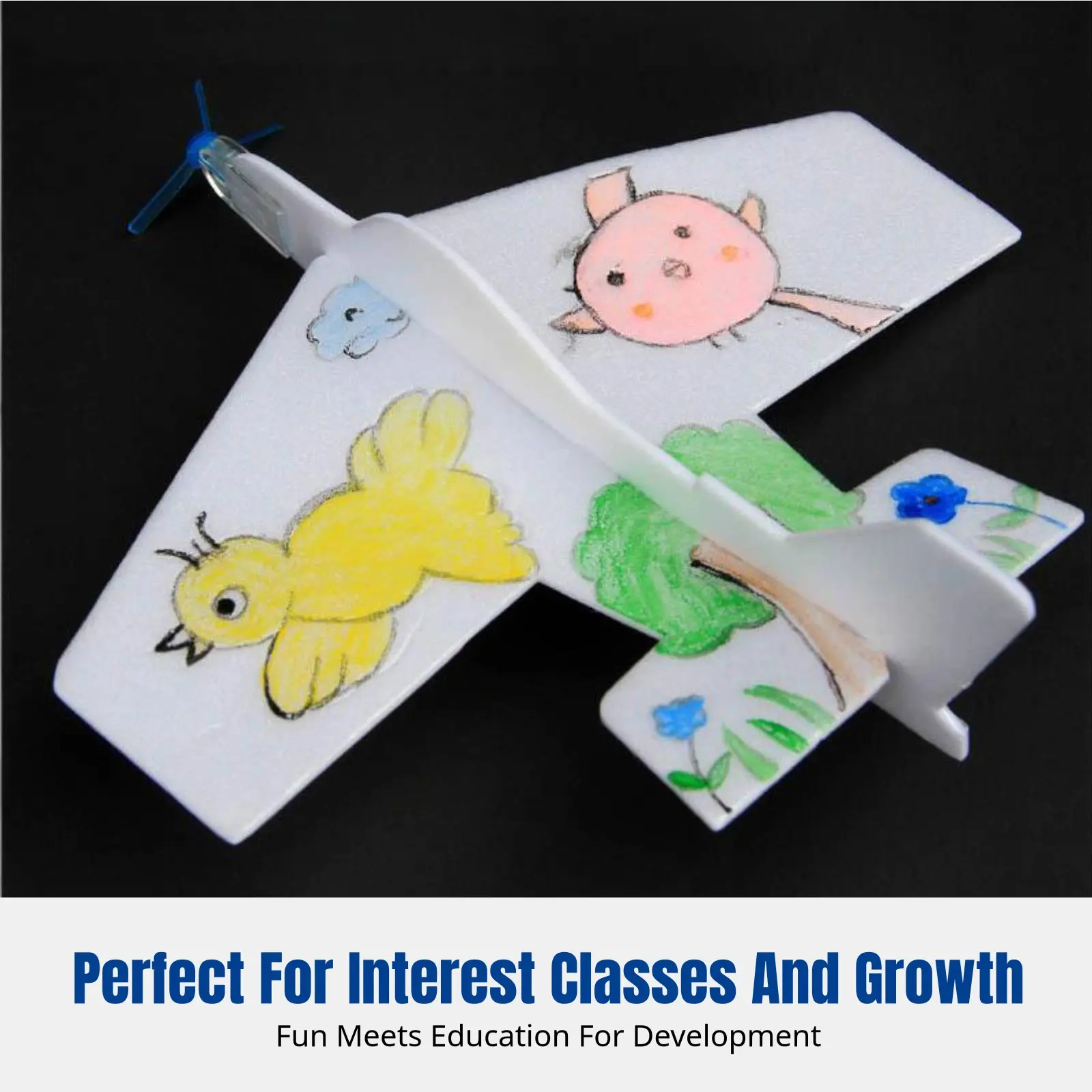 Foam Aircraft, DIY Rotating Plane, Educational Assembly Model, School Art Supply, Whiteboard Doodle Plane