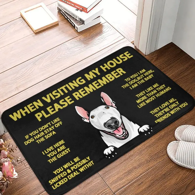 Bull Terrier Dog Front Door Floor Tappetino D'Ingresso Outdoor Pet Animal Bagno Cucina Zerbino Camera Da Letto Tappeto Tappeto