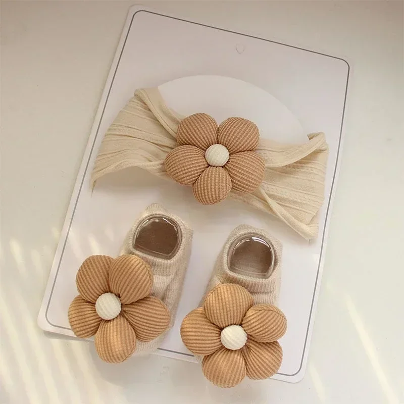 Baby Headband Set 2Pcs/Set Cute Baby Headband Sock Flower Baby Girls Hair Band Turban Newborn Headwear Hair Accessories