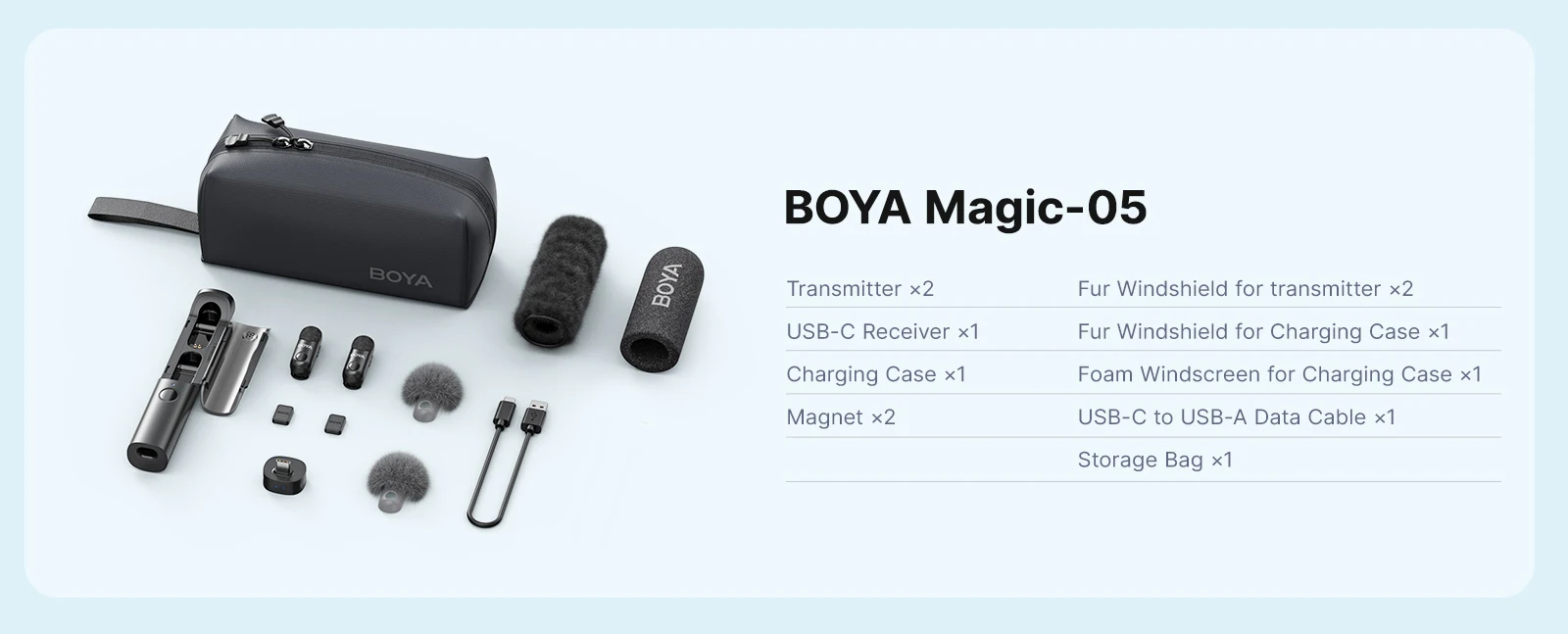 BOYA BOYA Magic Professional Wireless Lapel Microphone Shotgun/Desktop/Handheld Mic for iPhone Android Camera PC Video Recording